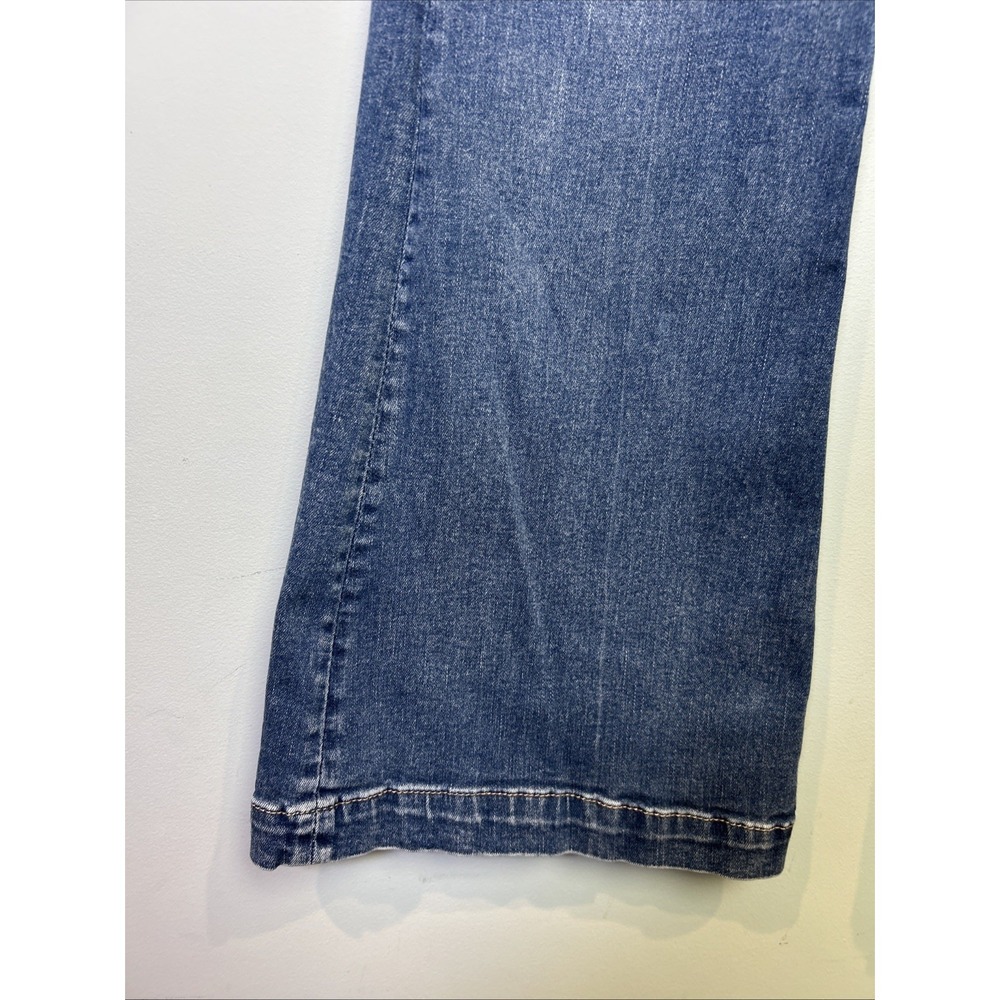 American Eagle Super Hi-Rise Flare Jeans Blue Stretch Denim Medium Wash Size 6 - Picture 4 of 14